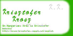 krisztofer krosz business card